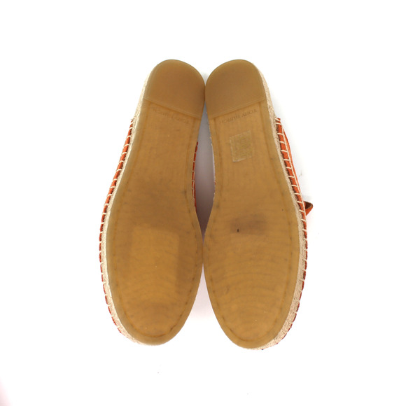 Tory Burch Seaside Sienna Rose Suede Mule Espadrille 7M Gold Medallion Flats NEW - Picture 7 of 9